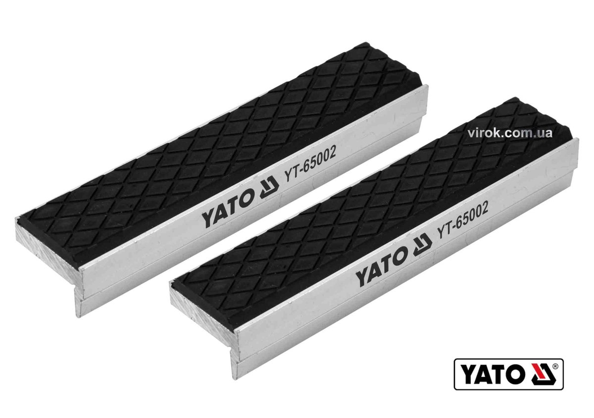 Губки змінні до лещат м'які YATO: 125 х 30 х 10 мм, алюмінієві з гумою [20/60]