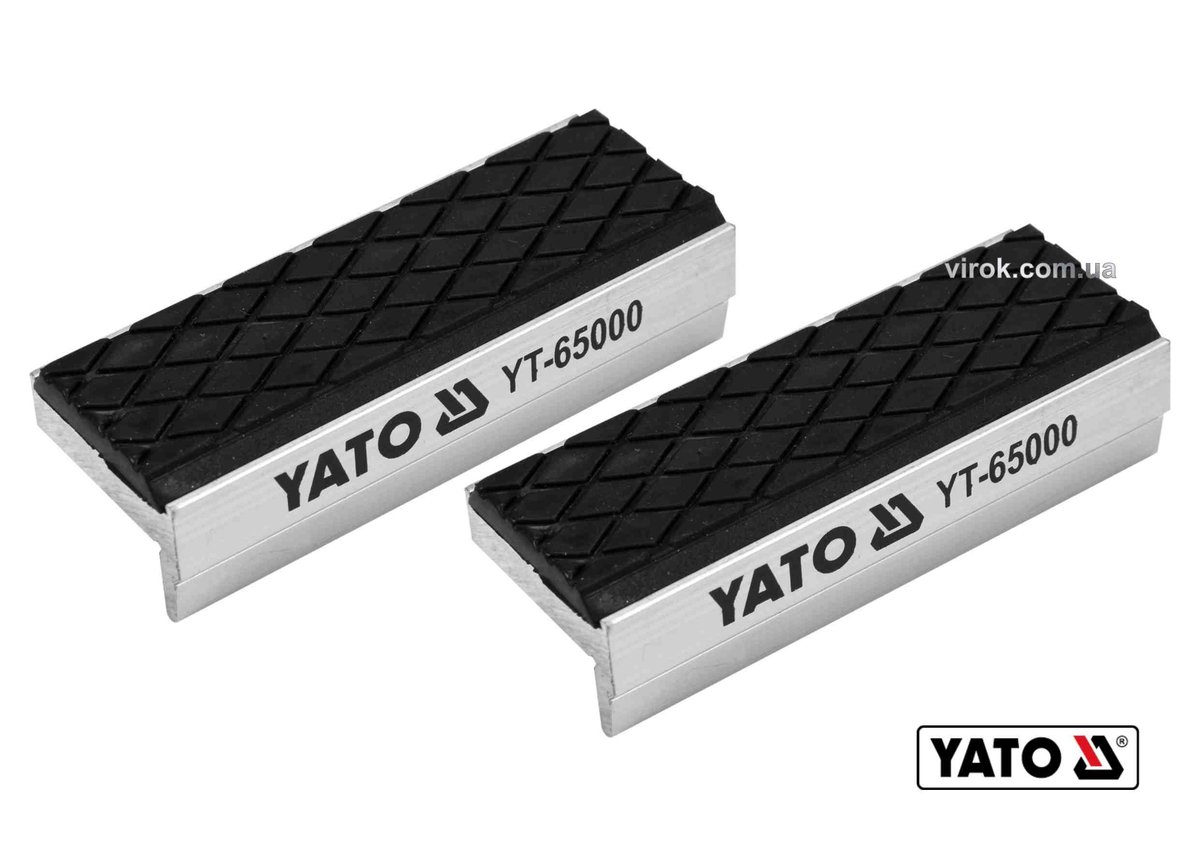 Губки змінні до лещат м'які YATO: 75 х 30 х 10 мм, алюмінієві з гумою [20/60]