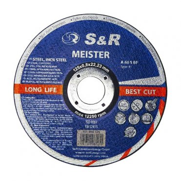 Круг відрізний по металу і нержавіючій сталі S & R Meister A 60 S BF 125x0,8x22,2 131008125