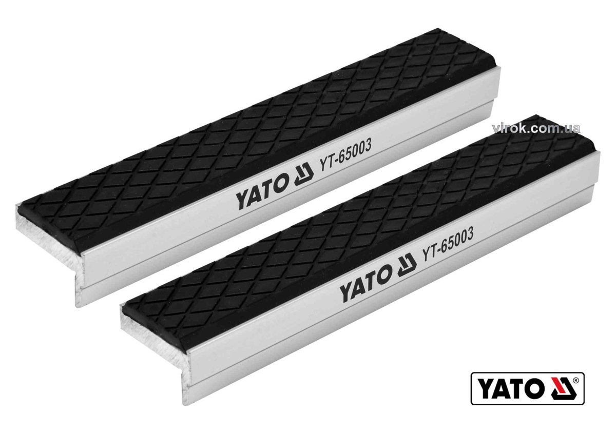 Губки змінні до лещат м'які YATO: 150 х 30 х 10 мм, алюмінієві з гумою [20/60]
