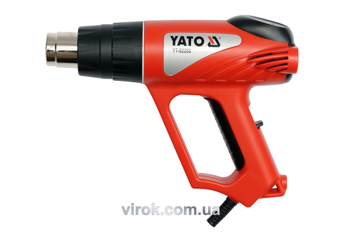 Фен технічний мережевий YATO : P= 2000 Вт 0~550°C, t° режими: 350°С/ 500°С [10] YT-82288