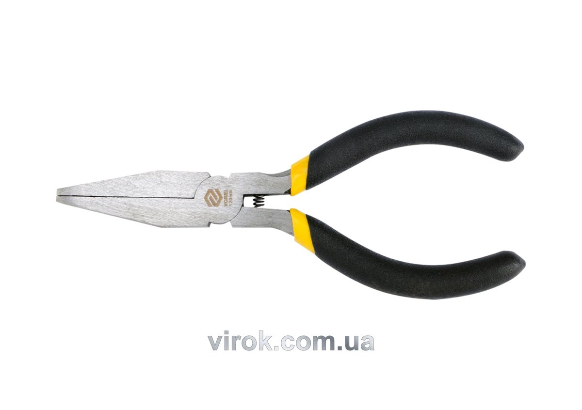 Щипці - плоскогубці міні VOREL : гнуті, L= 120 мм, з ізольованими ручками [12/120]