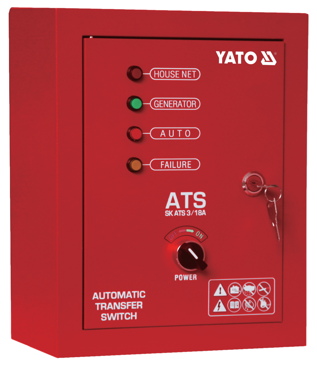 Стабілізатор вихідної напруги 230 В YATO 1-фазний 50 А для генераторів від 3 до 12 кВт (АВР) YT-8543
