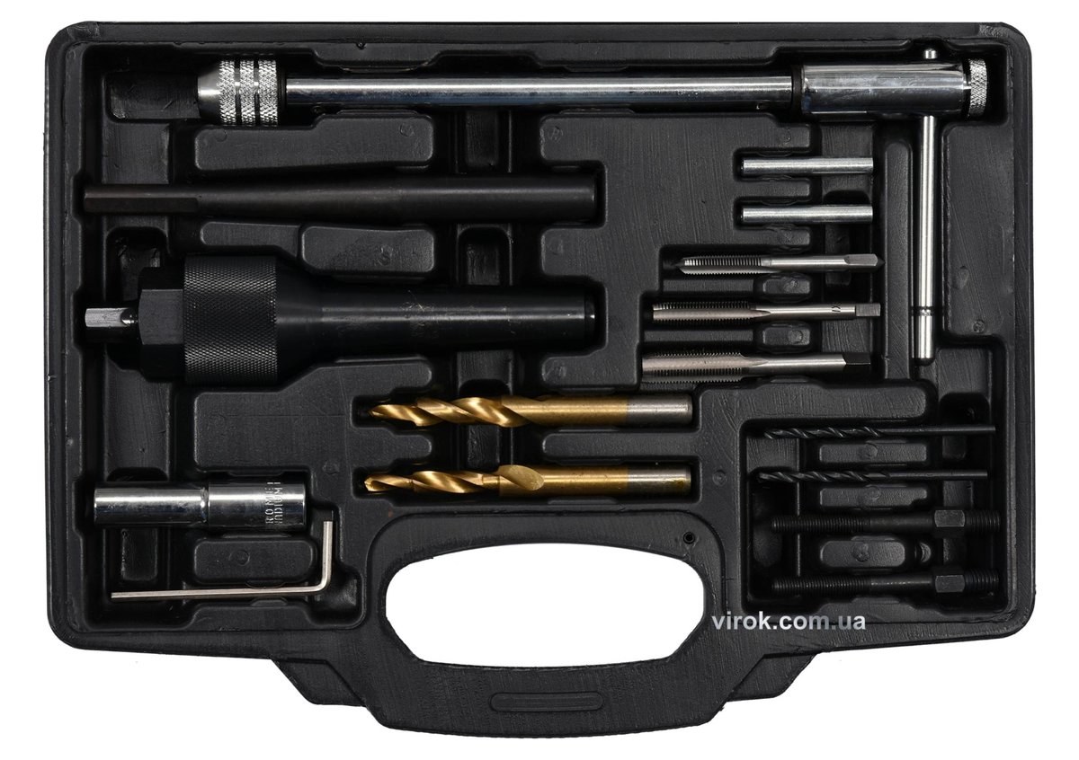 Набір для видалення пошкоджених свічок розжарювання YATO квадр. 3/8" , 16 Од. [5] YT-05342