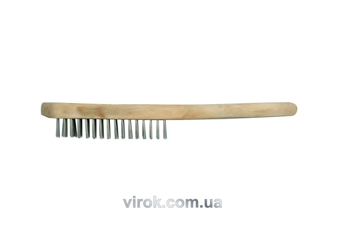 Щітка ручна з стального дроту VOREL, 4 ряди [12/120] 06940