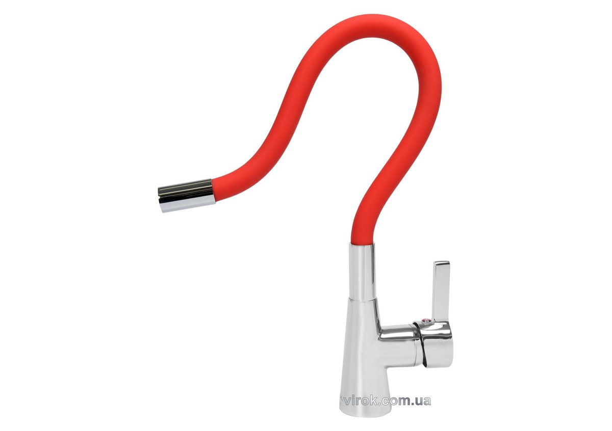 Змішувач води FALA "FLEXIBLE" для раковиниз гнучкою червоною лійкою [10] 75707