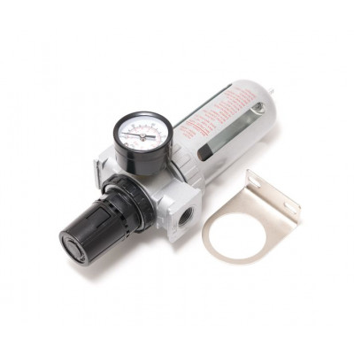Фільтр-регулятор з індикатором тиску 1/4" ( 0-10bar, температура повітря 5-60С.10Мк)) (RF-AFR802)