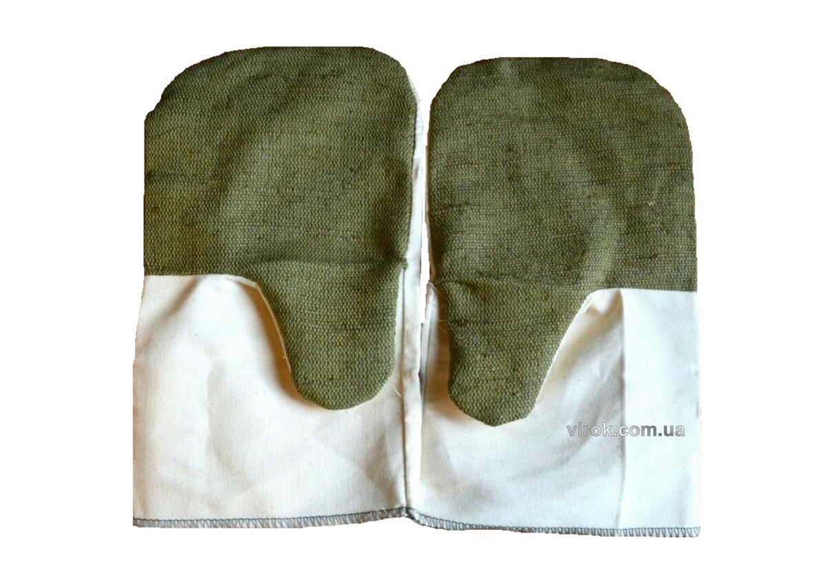 Рукавиці робочі однопалі бавовняні з брезентовим надолонником, вогнетривке покриття(DW) 83V150