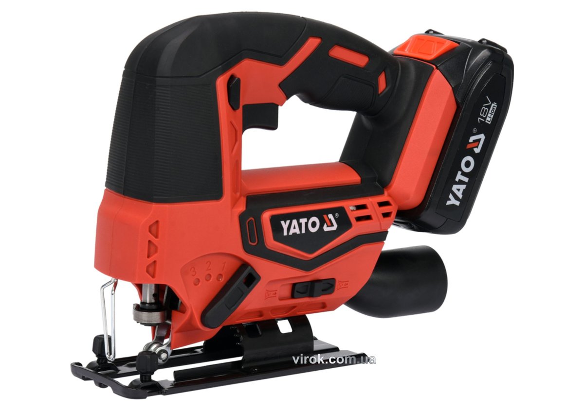 Лобзик акумуляторний YATO : Li-Ion 18 В, 2 АГод, з зарядним пристроєм [4] YT-82822