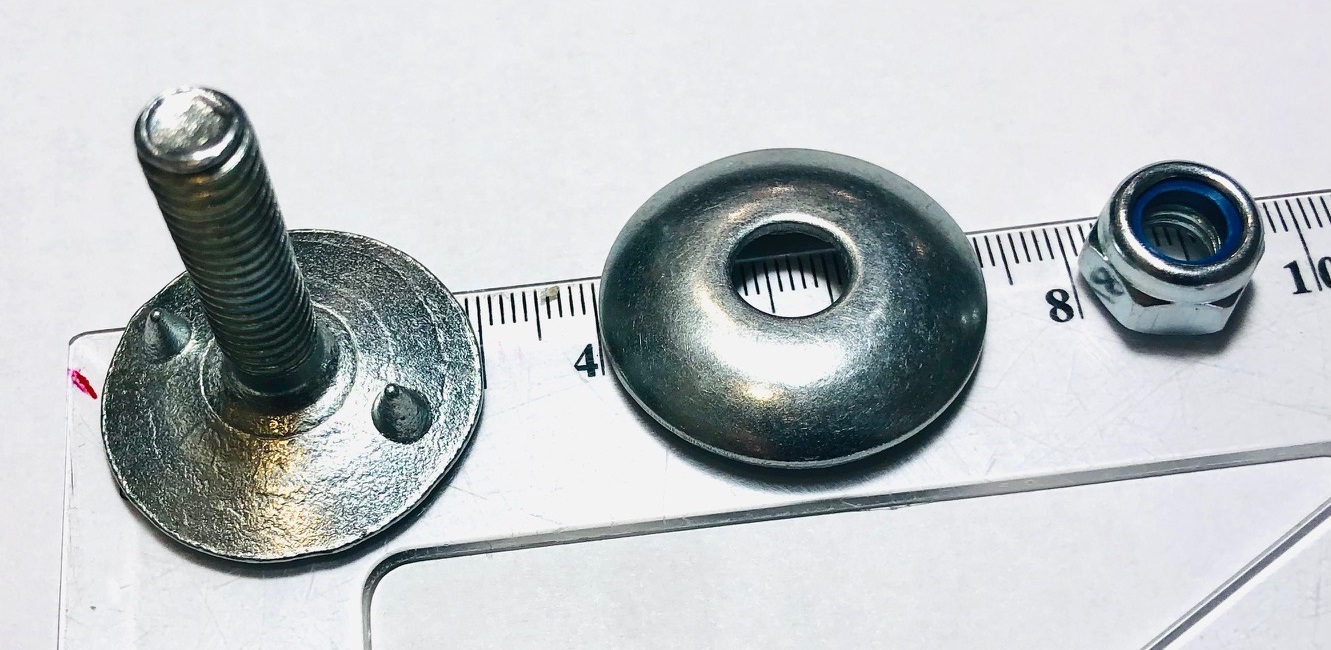 Болт норійний Євро М8х35 мм, шляпка 28 мм, оцинк (комплект)