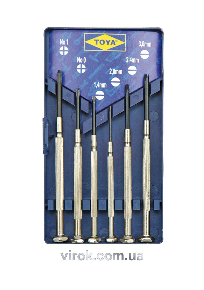 Набір викруток прецизійних VOREL : SL. Cr-V 6 Шт. [20/100] 64310