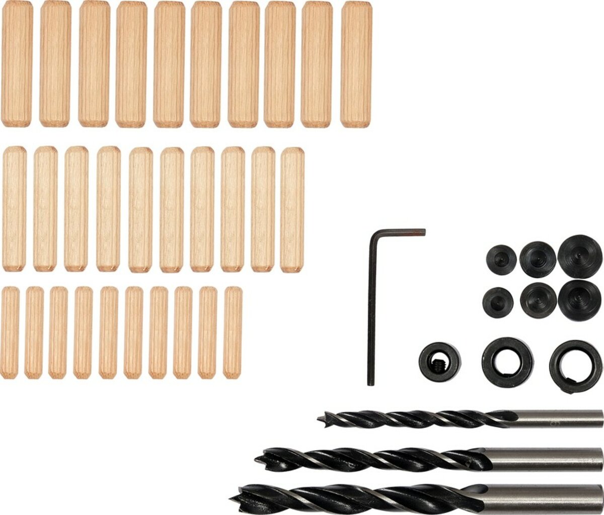 Засоби для кілкових сполучень по дереву YATO з діаметром 6, 8, 10 мм, набір 43 шт. [6/24] 24080