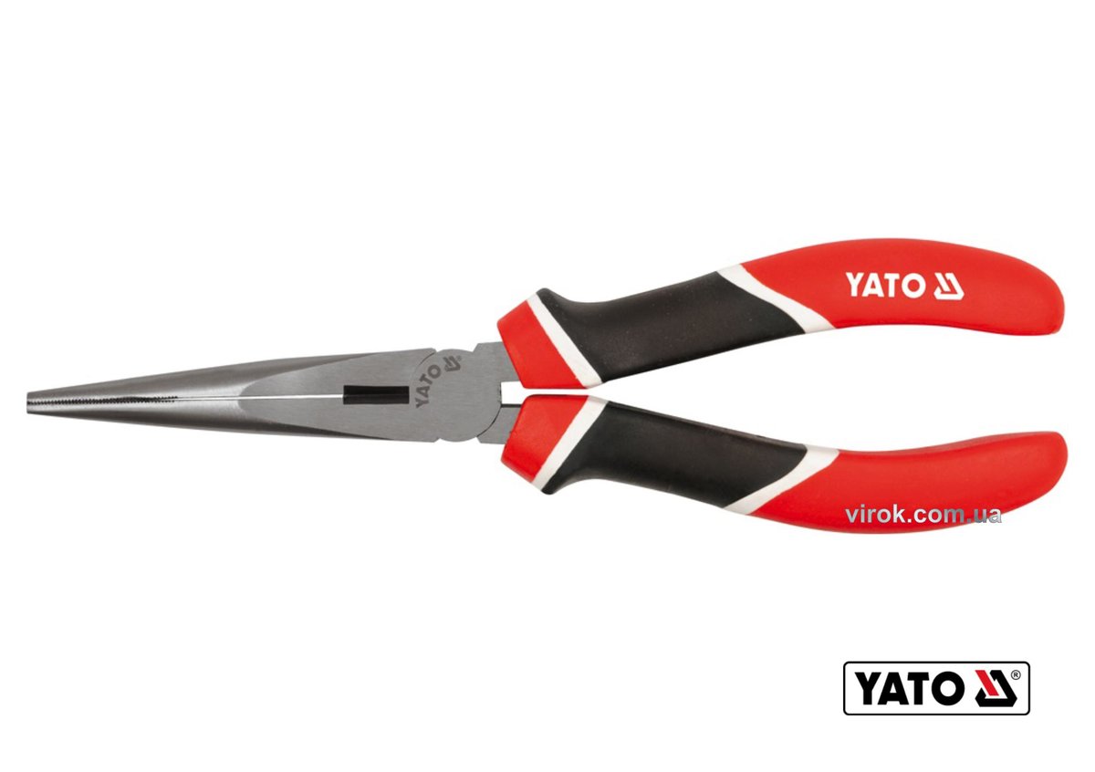 Щипці видовжені плоскі YATO : CrV, L= 160 мм [6/60] YT-1943