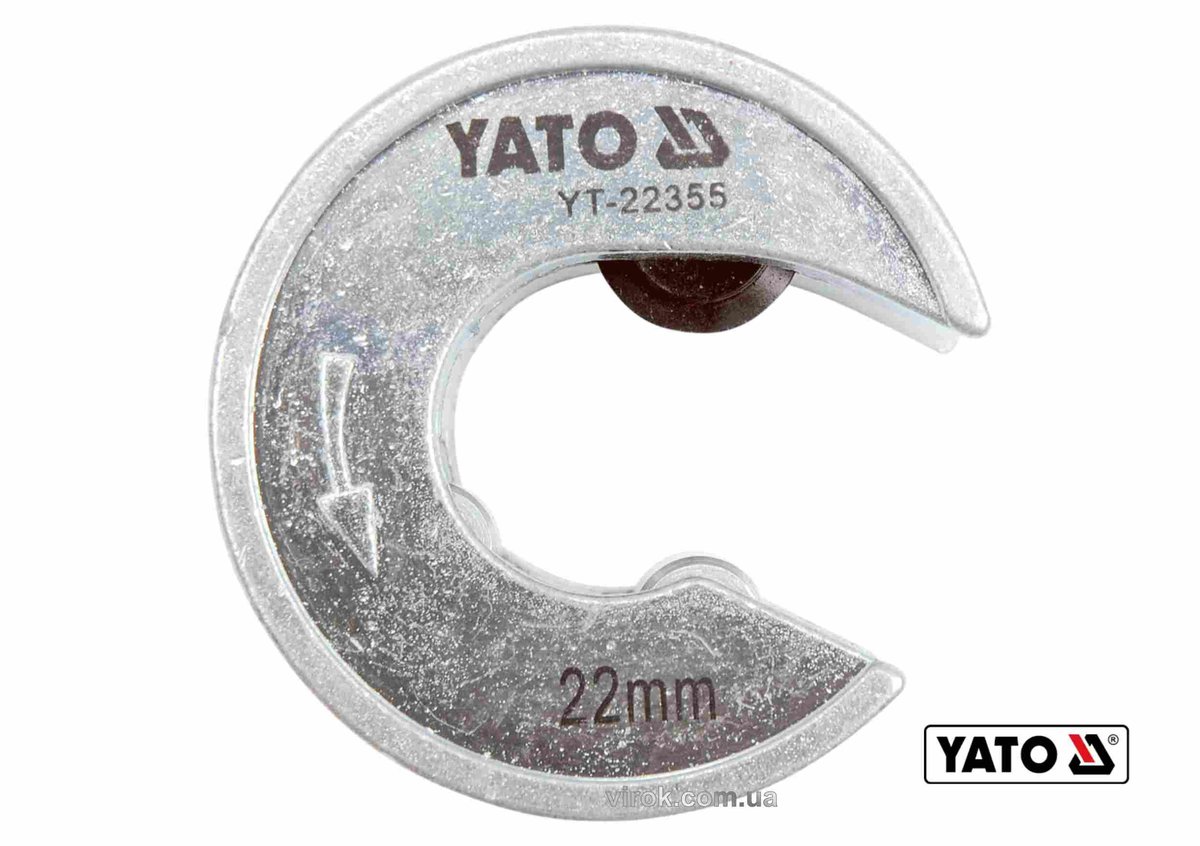 Труборіз для труб YATO : Ø= 22 мм, габарит Ø= 56 мм, алюміній /мідь /пластик. [10/50] YT-22355