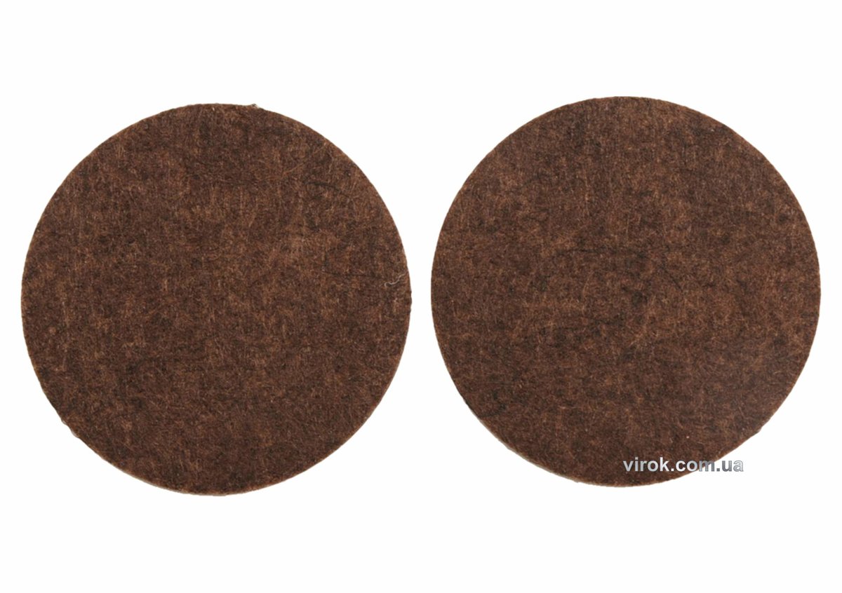 Протектор самоклеючий повстяний VOREL, Ø=50мм, набір 2шт. (коричневі) [60/720] 74856