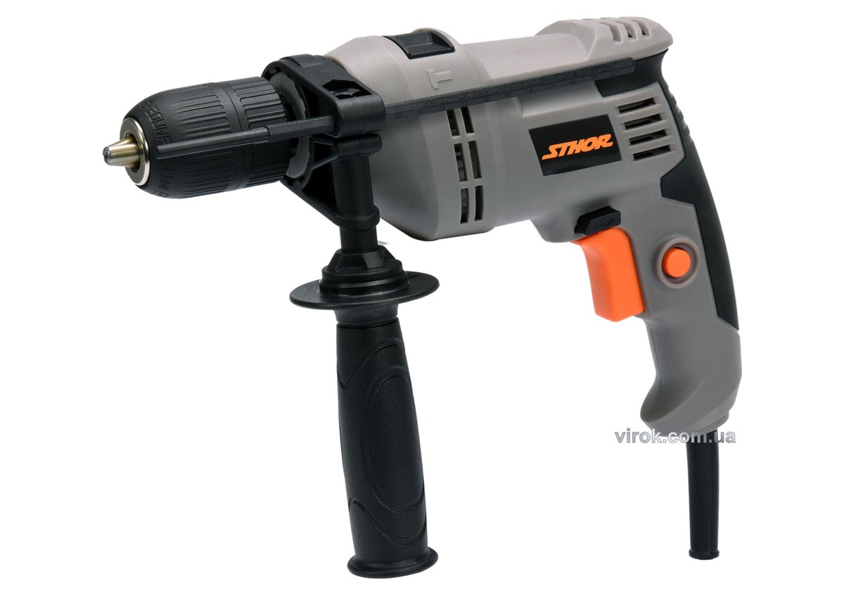 Дриль ударний мережевий STHOR, 600 Вт, патрон самозатискний для свердл Ø≤ 13 мм [10] 78992