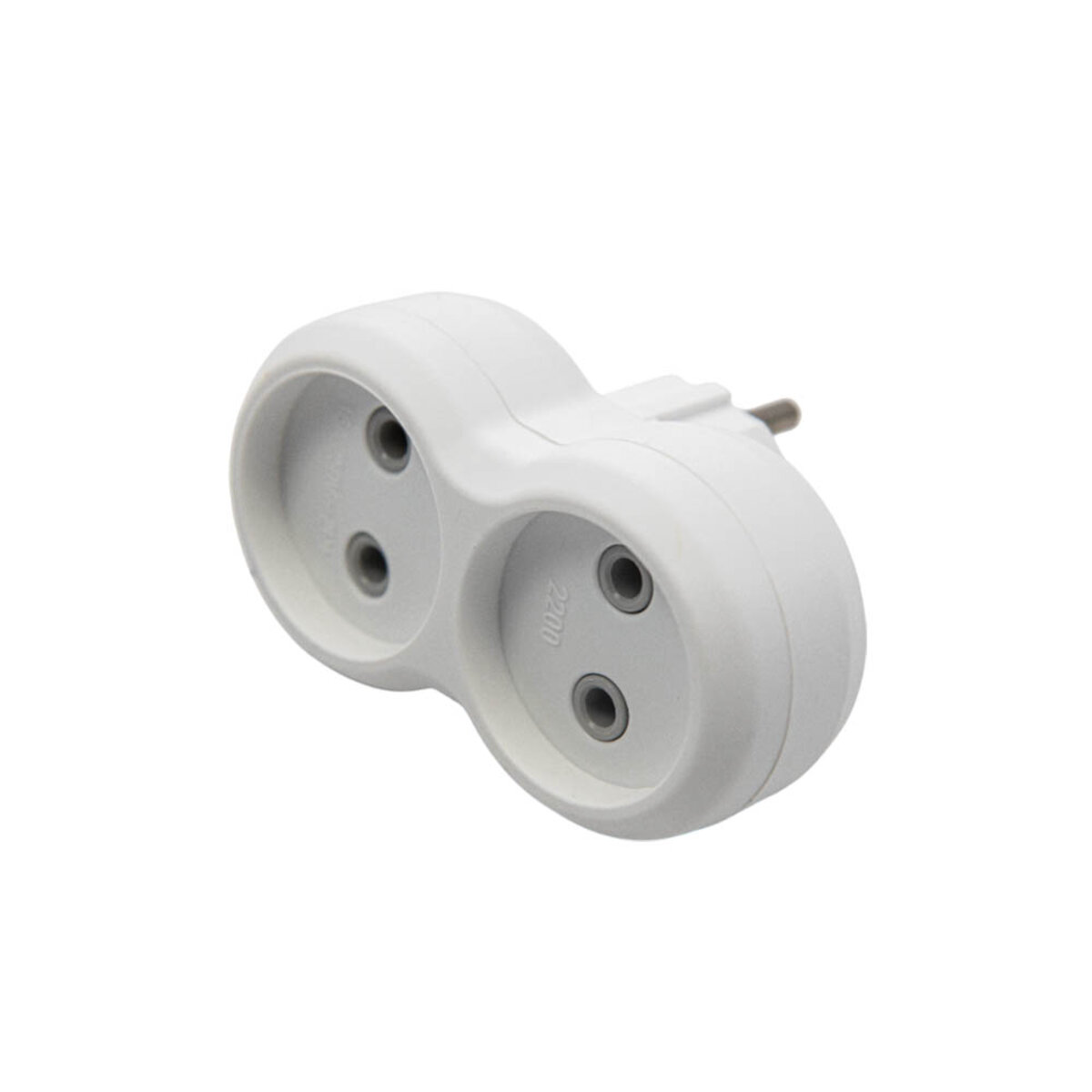 Вилка розгалужувальна електромережева VIROK 16А/250V на 2 гнізда без заземлення 09V015