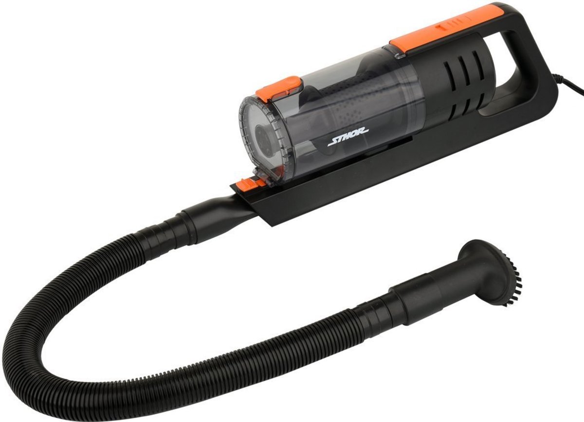 Порохотяг автомобільний STHOR : 12 В, 100 Вт, фільтр HEPA + насадки + сумка [9/72] 82967