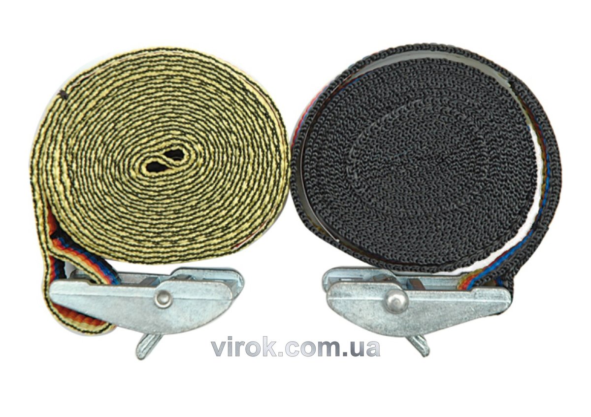 Пас для кріплення багажу VOREL, зажим, фіксатор : 25мм х 250см 2шт. [10/80] 82331