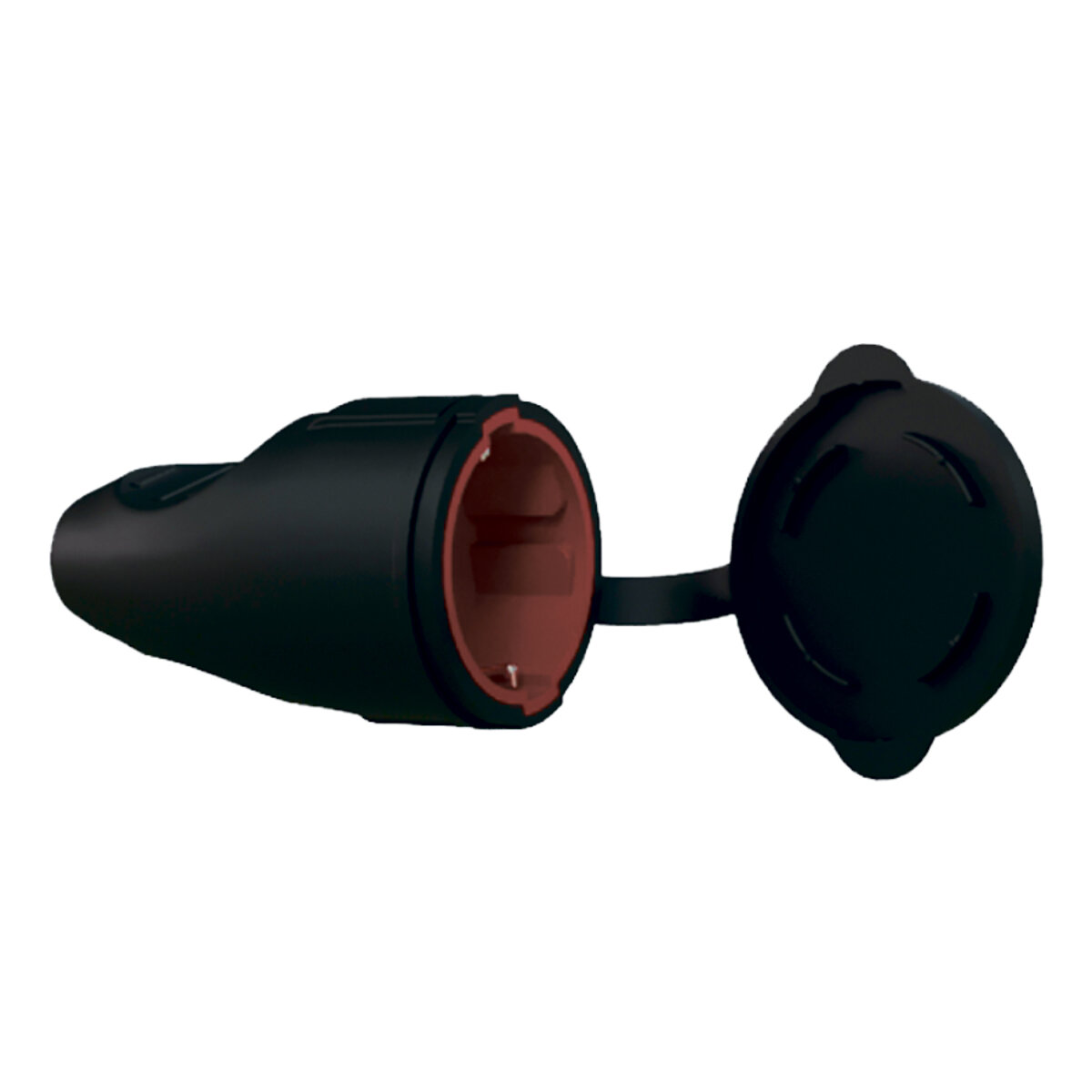 Гніздо-розетка VIROK 16А/250V з заземленням з каучуком 09V019