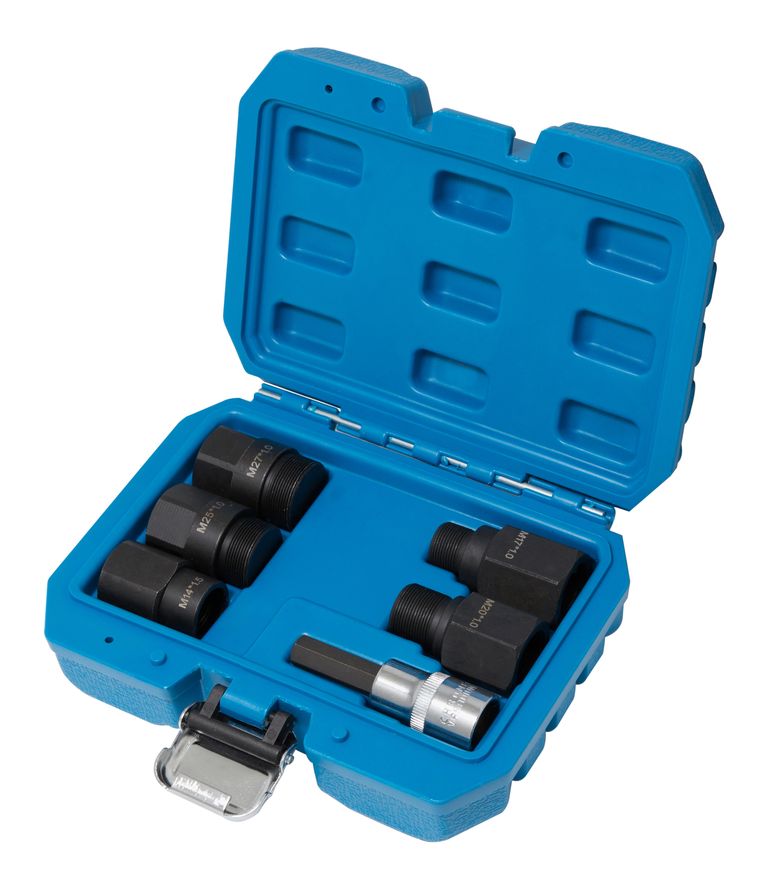 Набор резьбовых адаптеров для демонтажа форсунок 6 предметов(М14х1.5, М17х1.0, М20х1.0, М25х1.0, М27