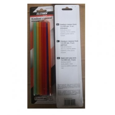 Клейові стрижні Stark 7,2200 мм 12 шт кольорові(525072011)