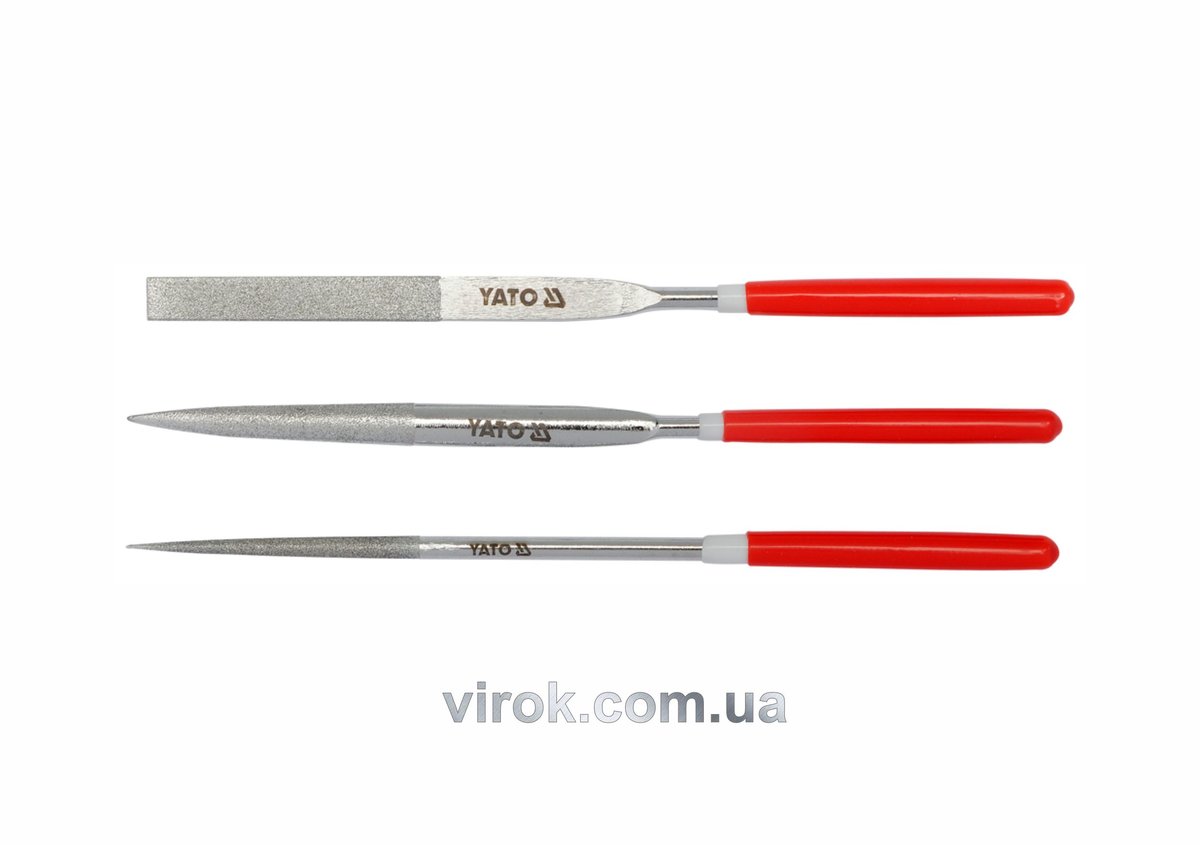 Надфіль алмазний YATO Набір. 4х160х50мм 3пр. [30/300] YT-6150