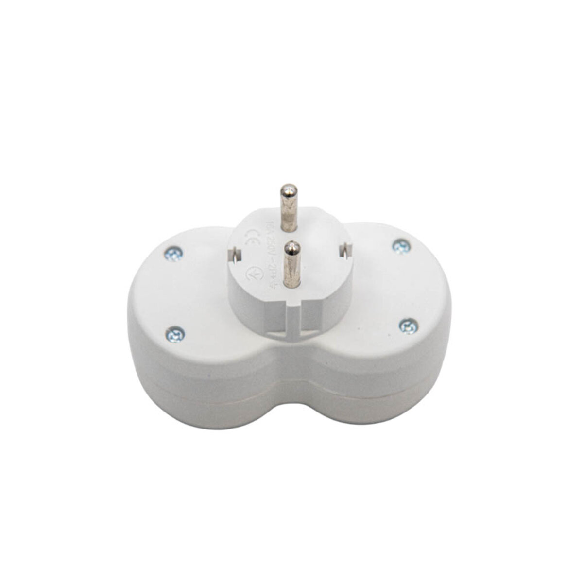 Вилка розгалужувальна електромережева ТМ VIROK на 2 гнізда 16А/250V з заземленням 09V016