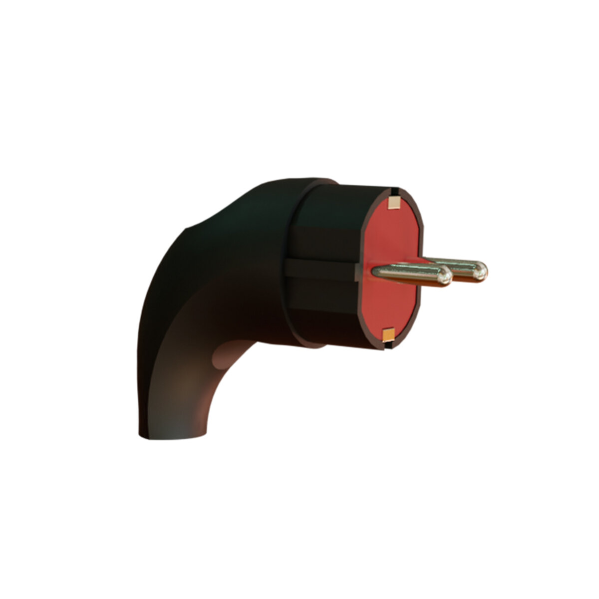 Вилка мережева кутова VIROK 16А/250V з заземленням з каучуку 09V018