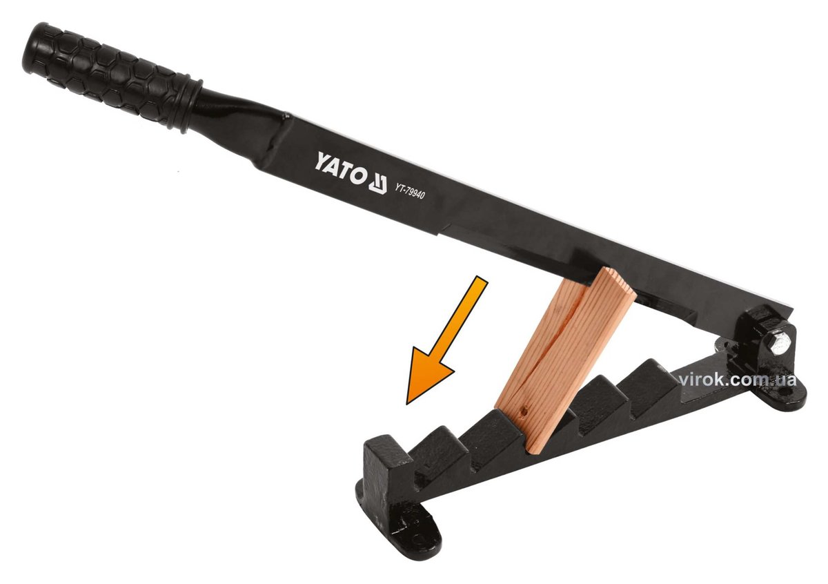 Дровокол ручний YATO : ніж- 680 х 8 мм, станина- 355 х 40 мм, лезо- 270 мм [4] YT-79940
