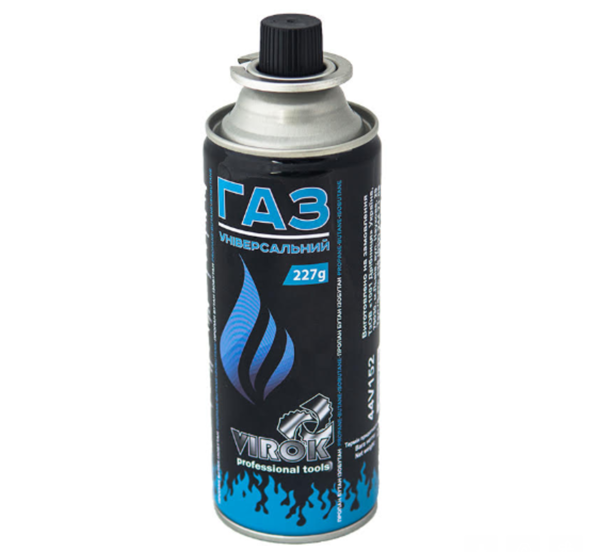 Балон газовий 1-разовий VIROK з цанговим з'єднанням (швидким) 227g/392ml. (E417) [4/28] 44V152