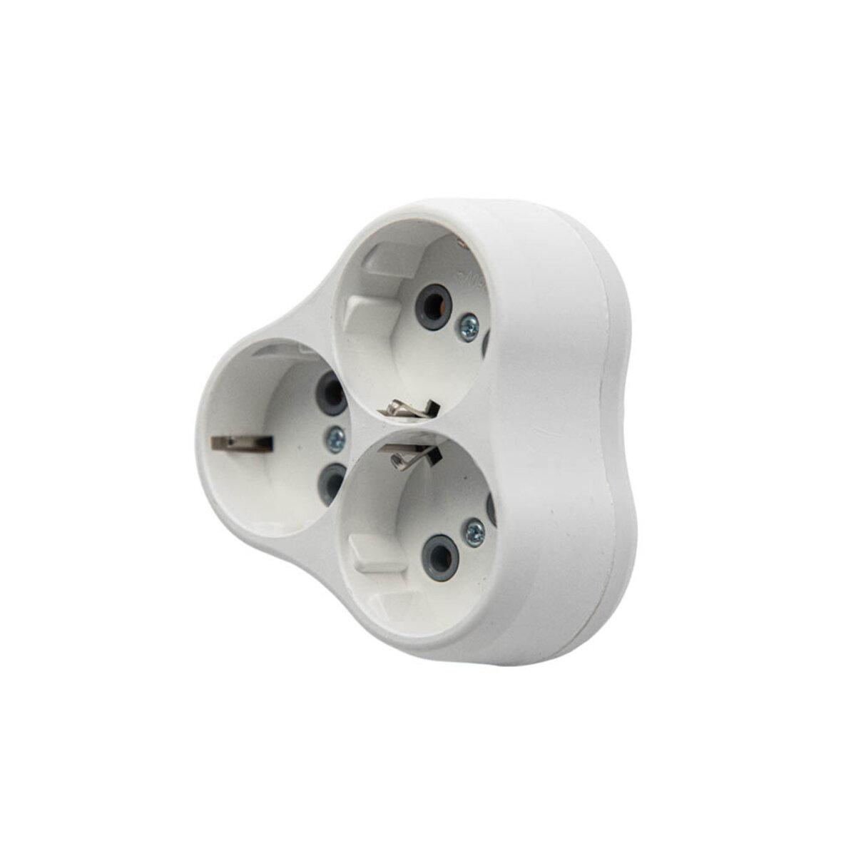 Вилка розгалужувальна електромережева VIROK на 3 гнізда 16А/250V з заземленням 09V014