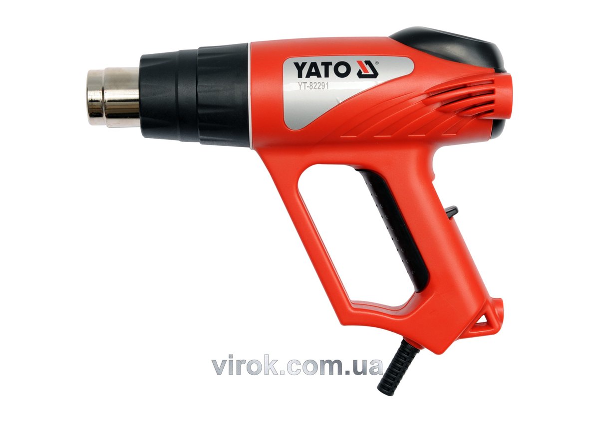 Фен технічний мережевий YATO : P= 2000 Вт, 2 t°.реж: 350°/550°C, потік 500 л/хв+ 6 аксесуари [5] YT-