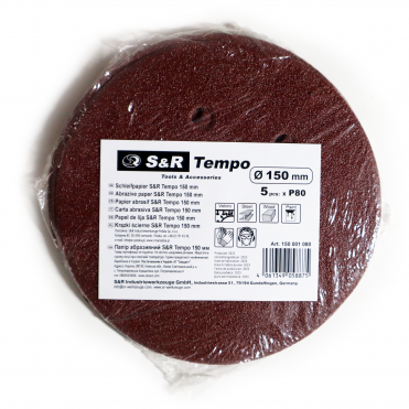 Круг шліфувальний S&R Tempo D150 мм з. 80 5 шт (150001080)