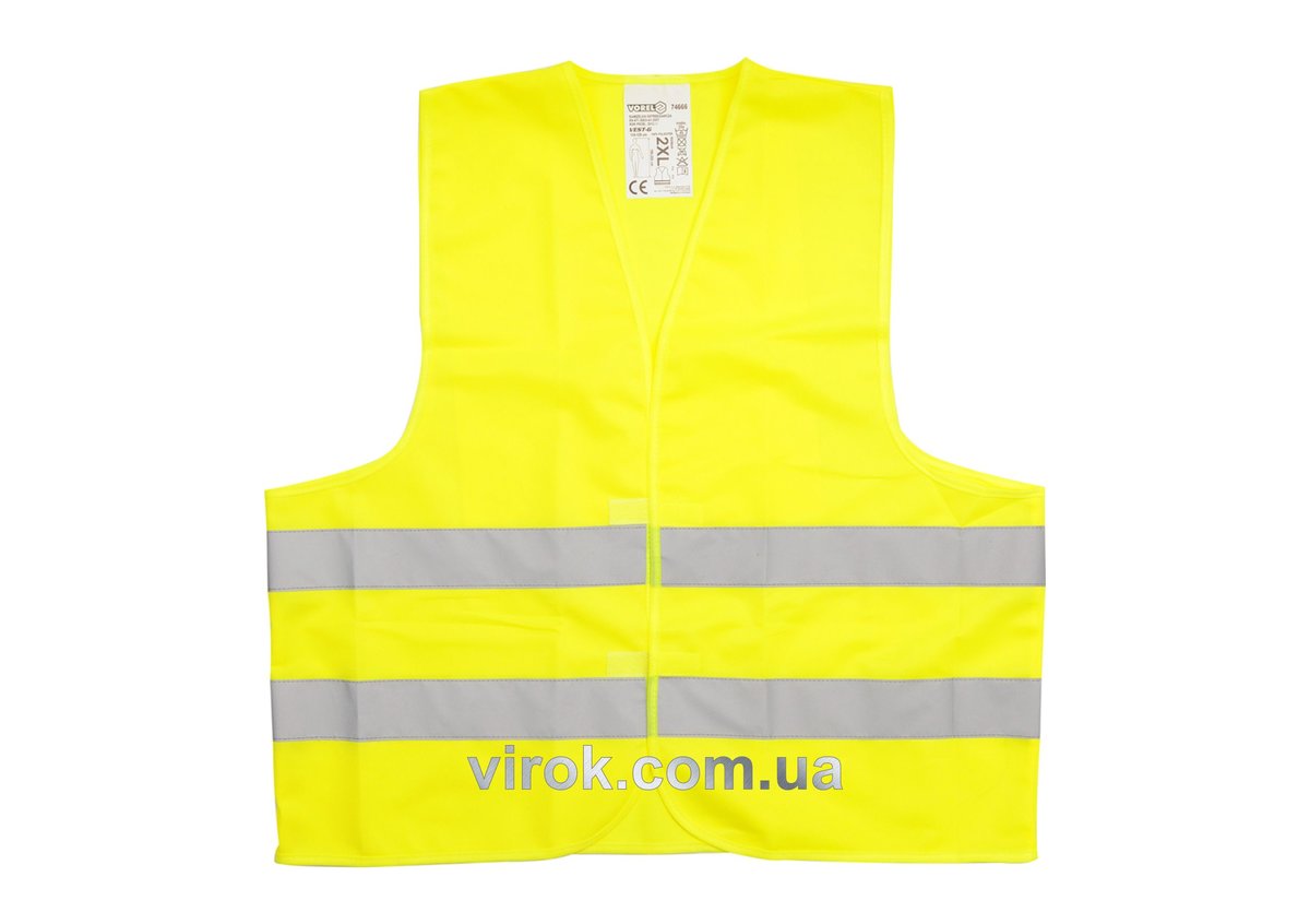 Жилет сигнальний VOREL жовтий, розм. XXL [100] 74666