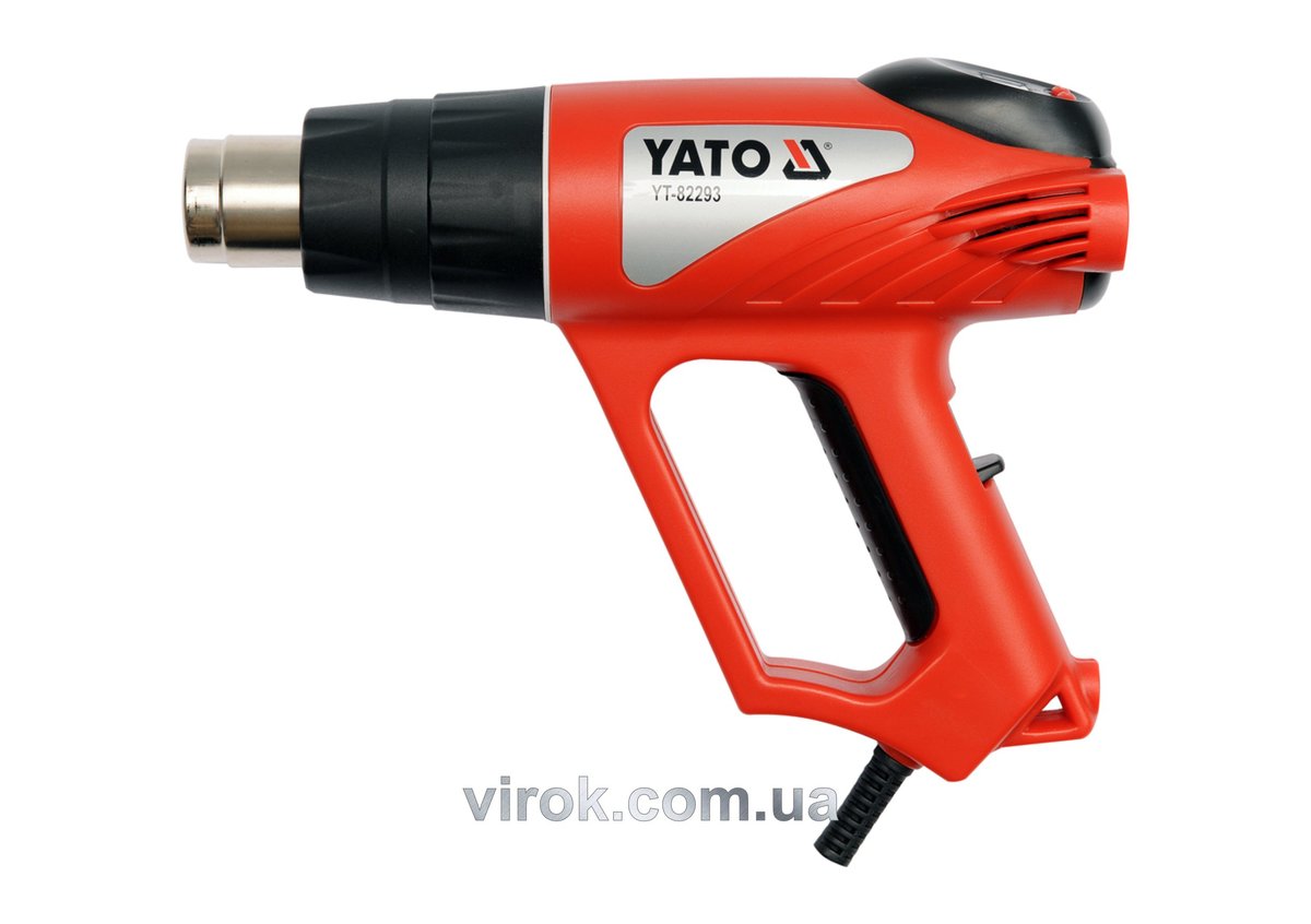 Фен технічний мережевий YATO : P= 2000 Вт 0~600° з регулятором температури (LCD) + 6 аксесуари [5] Y