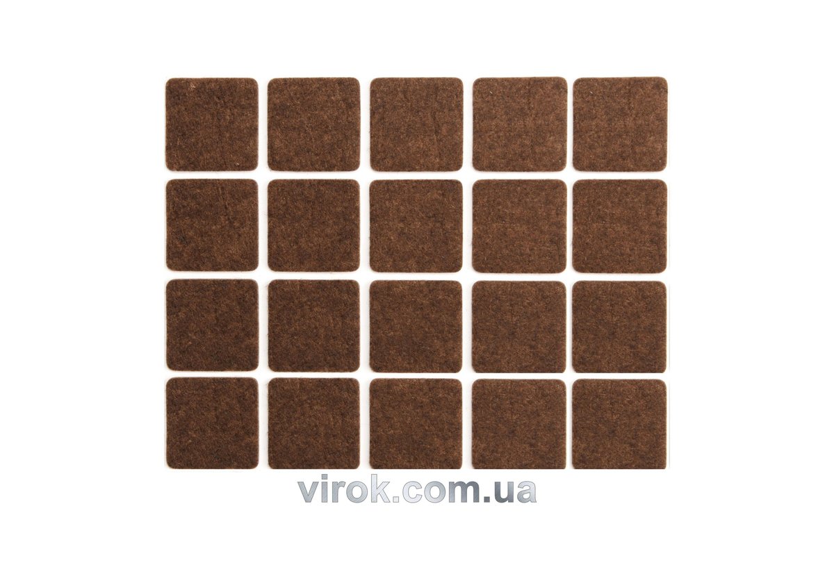 Протектор самоклеючий повстяний VOREL, 20х20мм, набір 20шт. [60/720] 74861