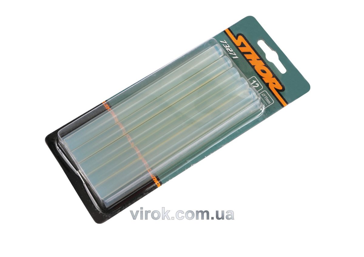 Стержні клейові STHOR : Ø= 11 х 150 мм. прозорі уп. 12 шт. [20/60] 73271