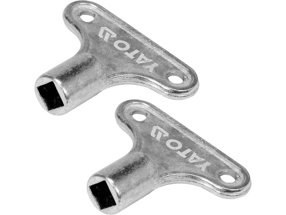 Ключі до кранів у водяних обігрівачах YATO, квадр.- 5х5 мм, 30х35 мм, 2 шт.[24/144] YT-21991