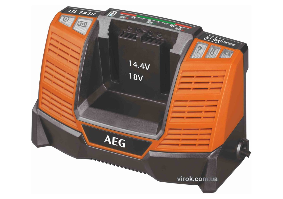 Зарядний пристрій AEG для Li-Ion акумуляторів 14.4 і 18 В, живлення- 230 В (BL1418)