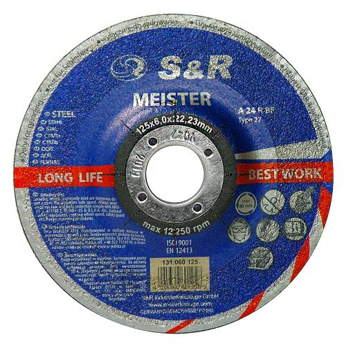 Круг зачистной по металлу S&R Meister A 24 R BF 125x6,0x22,2 - (S&R - 131060125)