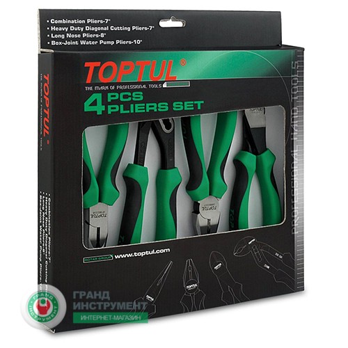 Набір шарнірно-губцевого інструменту TOPTUL 4ед. GAAE0402