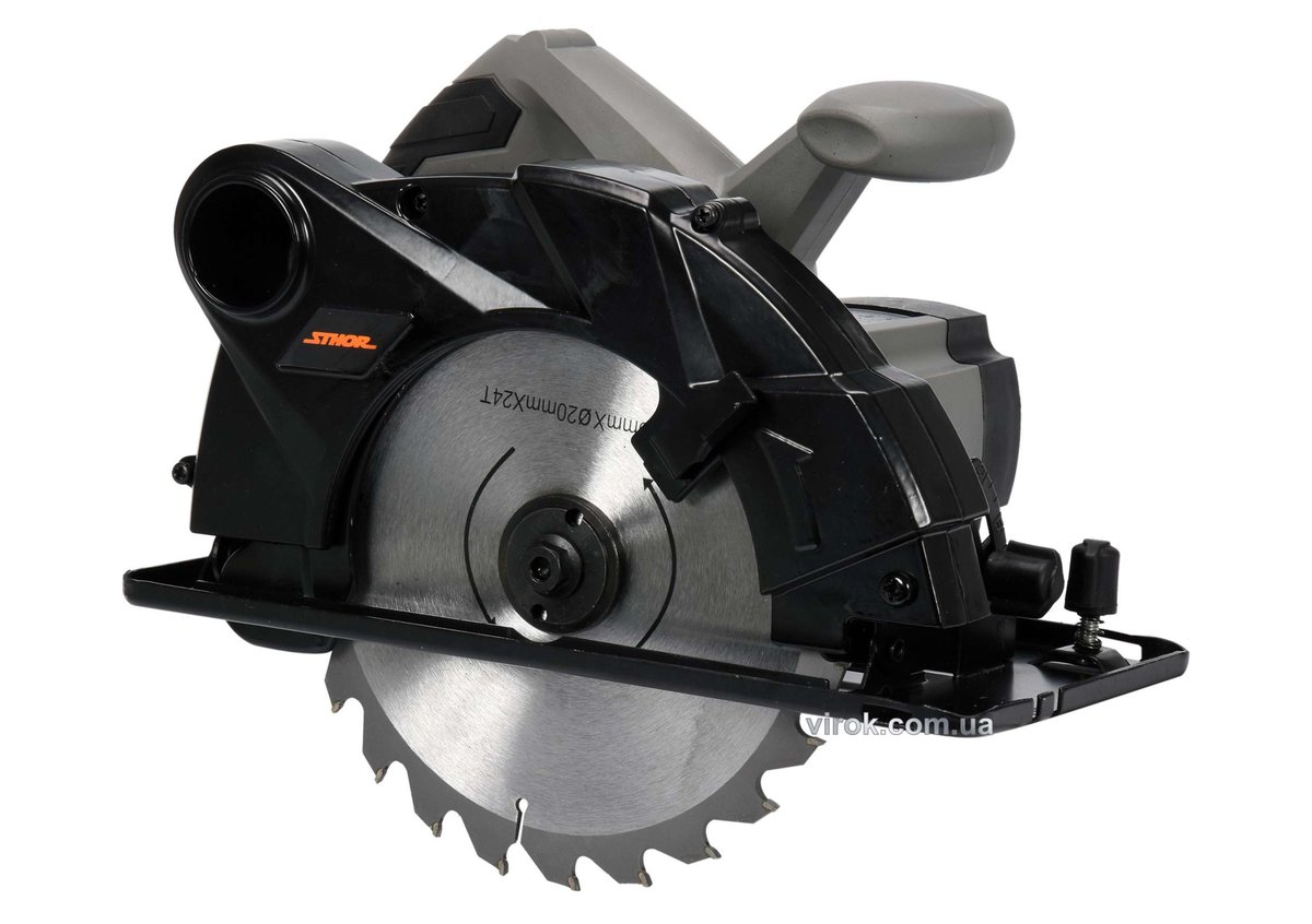 Пила дискова мережева STHOR : P= 1400 Вт, Ø= 185/20 мм, глибина різу- 65 мм, 4800 об/хв [4] 79257