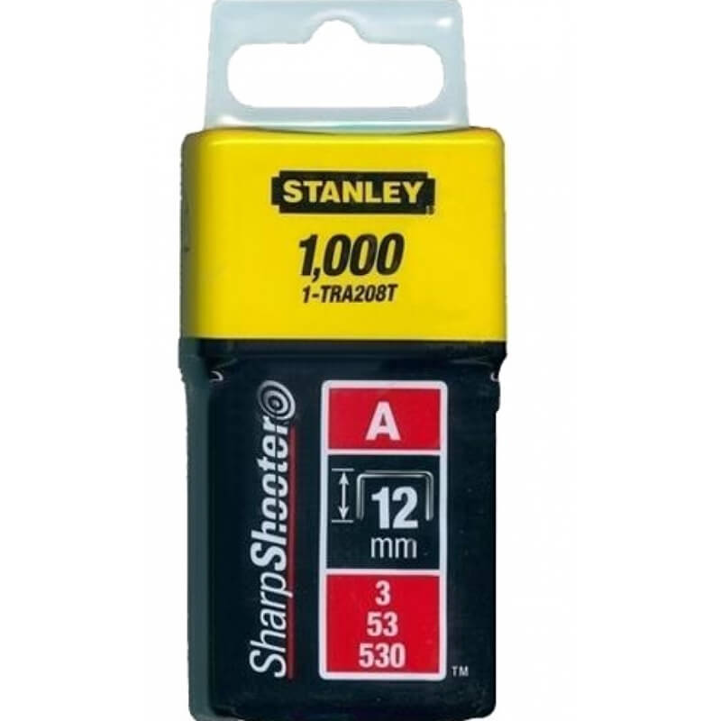 Скоби тип А висотою 12 мм, для степлера ручного Light Duty, в упаковці 1000 шт STANLEY 1-TRA208T