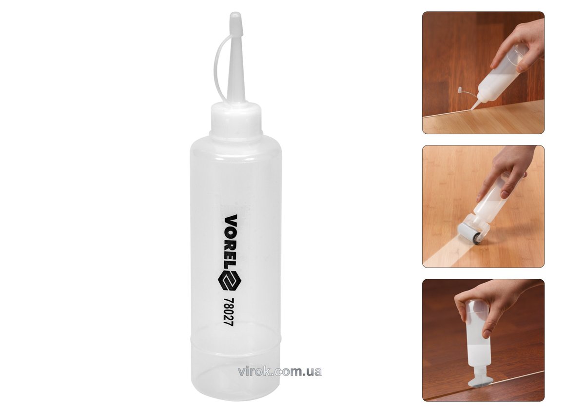 Дозатор для нанесення клею VOREL; пластичний V=250 мл, зі змінними насадками [50] 78027