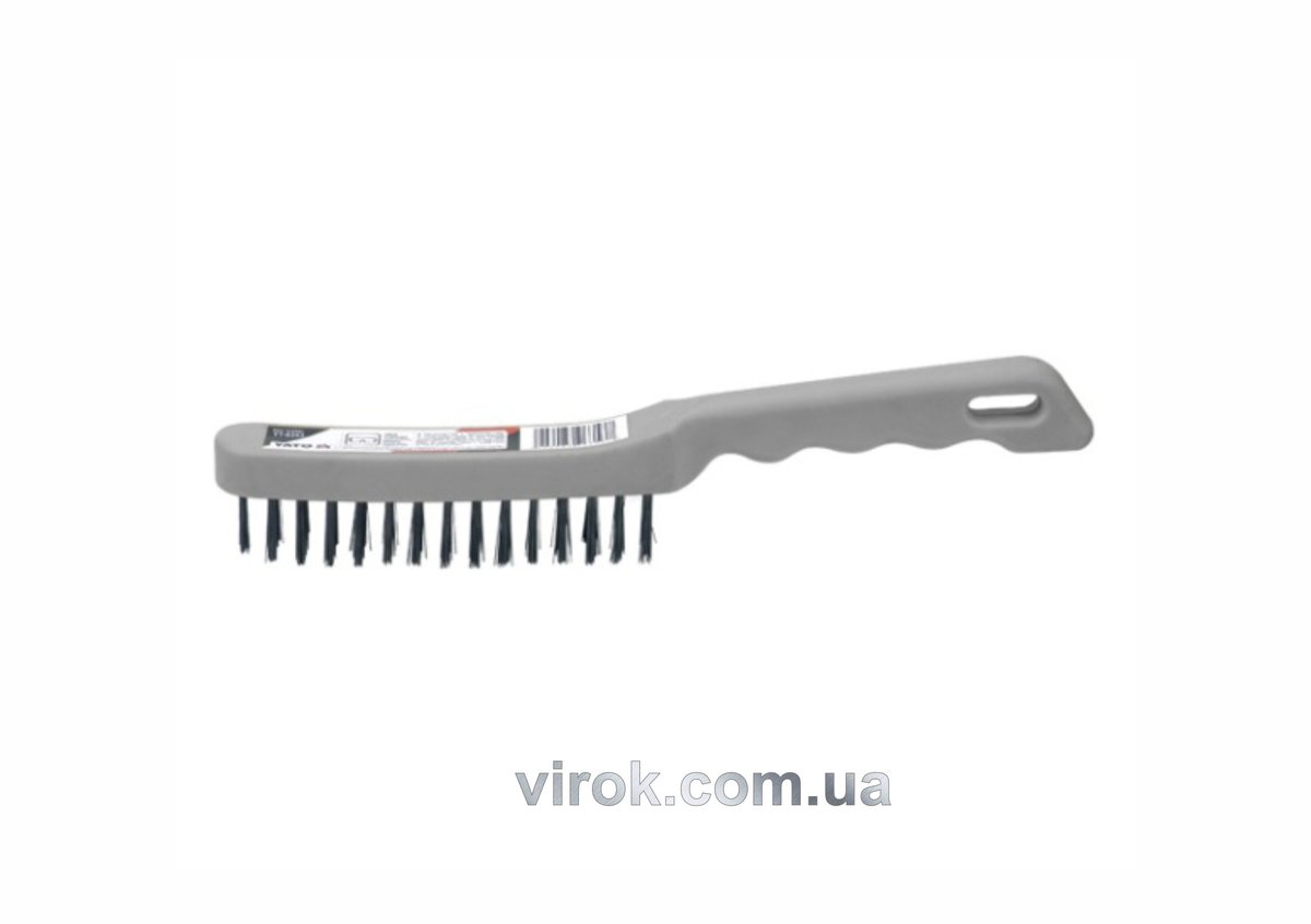 Щітка дротяна сталева YATO : 5- рядна, пластикова ручка [12/120] YT-6355