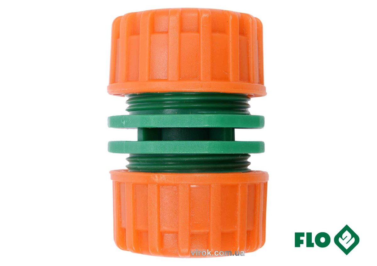 Муфта сполучна 2-х водяних шлангів 1/2" FLO пластикова [30/240] 89007