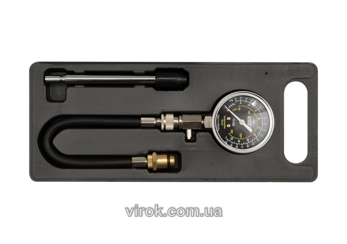 Компресометр для бензинових двигунів YATO з подовжувачами з різьбами [6/24] YT-7302
