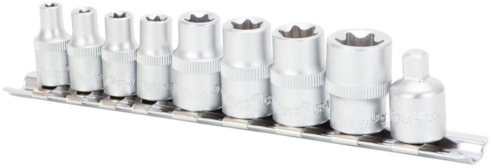 Головоки TORX E 1/4 на планке 9 предметов AmPro T33204