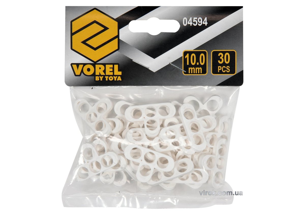 Хрестики дистанційні для плитки і клінкера VOREL тип Т: товщ.- 10 мм, уп. 30 шт. [100] 04594